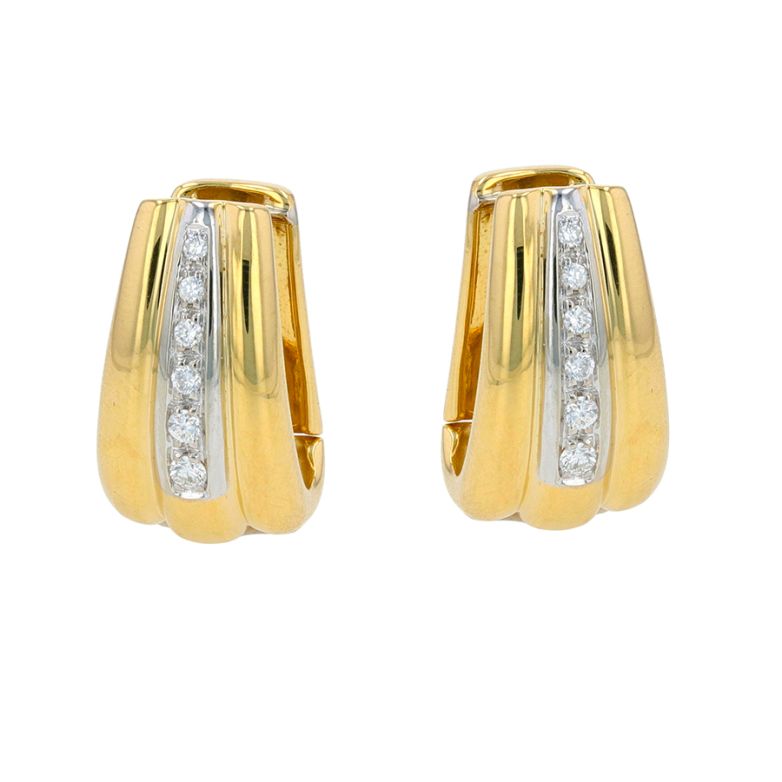 Boucles d'oreilles vintage diamants 0.28 carat 2 ors 12.63g Comme neuf -  reconditionné disponible sur Gemme Les Bijoux